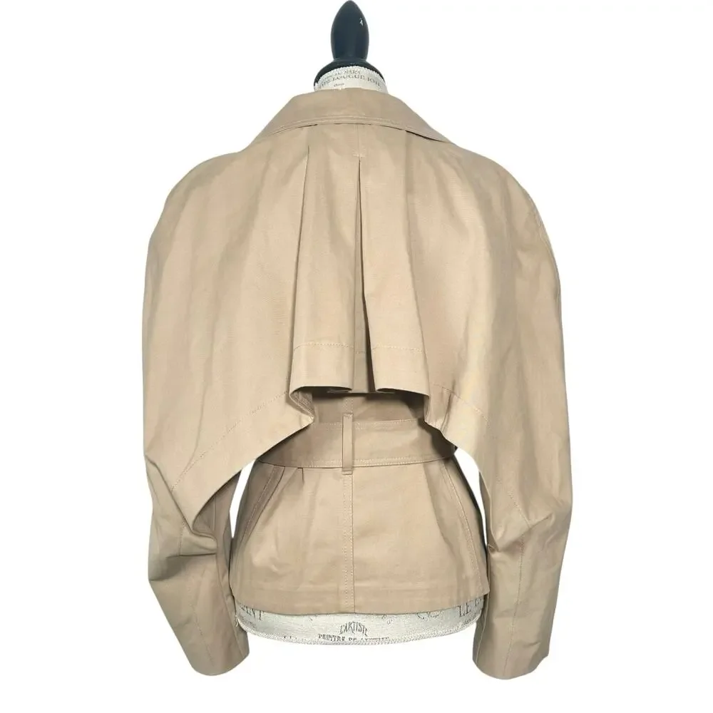Banana Republic | Women | Beige Chic Cape Back Belted Short Trench Coat | Small - Picture 3 of 16